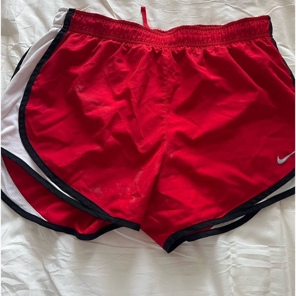 Nike red tempo shorts